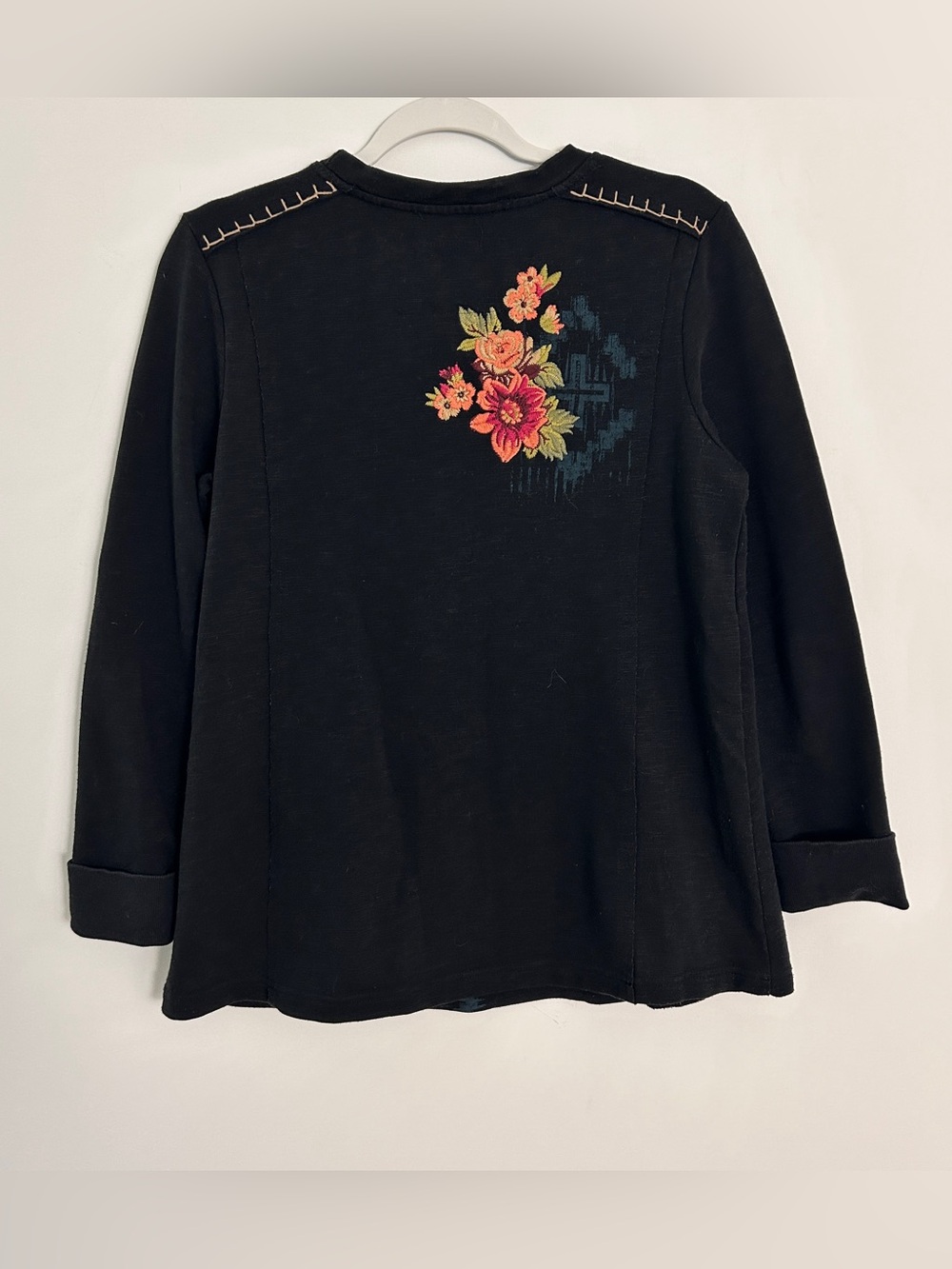 Double D Ranch Embroidered Floral Sweatshirt Untamed Territory Black Size Small - Picture 7 of 14